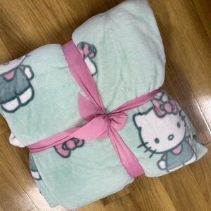 Hello Kitty Green and Pink Mushroom Throw
